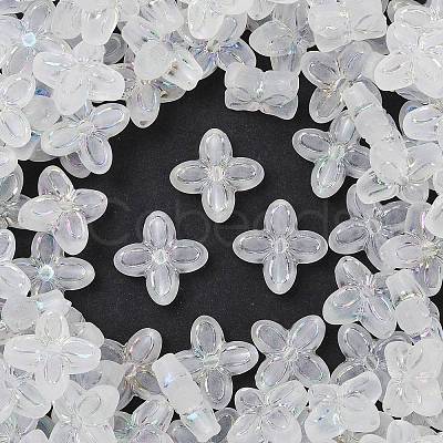 Frosted Transparent Acrylic Beads OACR-P029-09B-05-1