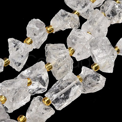 Raw Rough Natural Quartz Crystal Beads Strands G-Z131-J01-01-1