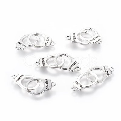Tibetan Style Alloy Handcuff with Freedom Links connectors X-TIBE-S236-AS-LF-1