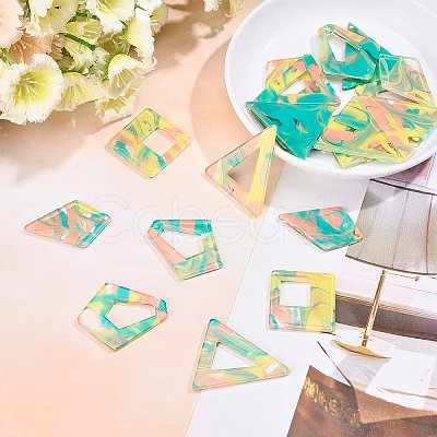 20Pcs 5 Style Acrylic Pendants MACR-SC0001-07-1