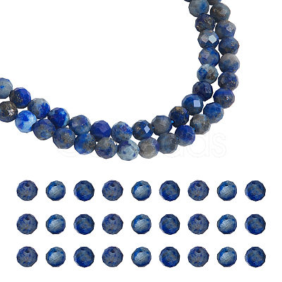 Nbeads 2 Strands Natural Lapis Lazuli Beads Strands G-NB0004-64-1