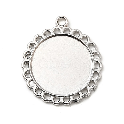 Tibetan Style Pendant Cabochon Settings TIBE-21668-P-RS-1