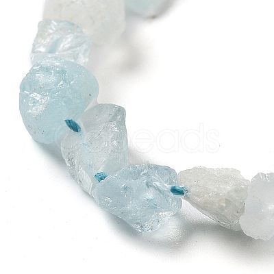 Raw Rough Natural Aquamarine Beads Strands G-P528-B10-01-1