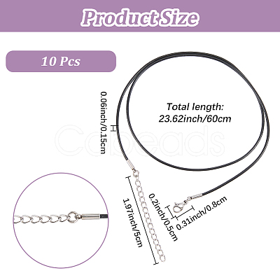 10Pcs Round Leather Cord Necklaces Making MAK-CL0001-07-1