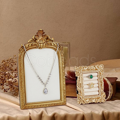 2Pcs 2 Styles TPR Covered with Velvet Necklace & Ring Display Photo Frames Sets ODIS-SP0001-13-1