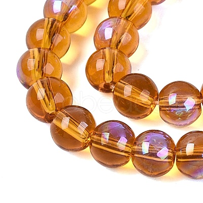 Transparent Electroplate Glass Beads Strands EGLA-Q132-6MM-01A-04-1