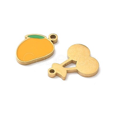 201 Stainless Steel Enamel Charms STAS-C138-03G-1