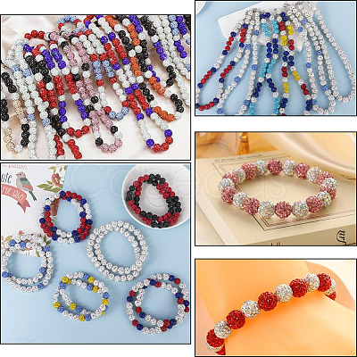 200Pcs Pave Disco Ball Beads RB-PA0001-11F-1