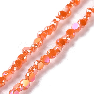 Electroplate Glass Beads Strands GLAA-E036-04B-1