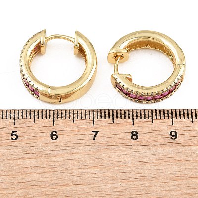 Brass Micro Pave Cubic Zirconia Hoop Earrings KK-CBA8324-06G-02-1
