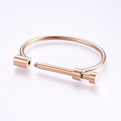 Ion Plating(IP) 304 Stainless Steel Bangles BJEW-P222-14RG-1