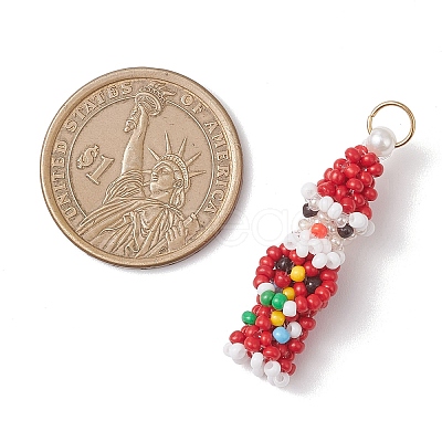 Easter Glass Seed Beaded Dwarf Pendants PALLOY-MZ01037-04-1