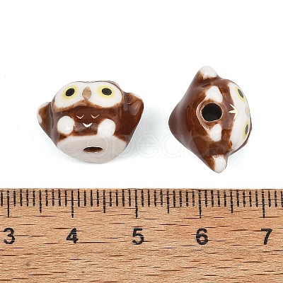 Cute Hand Painted Mini Owl Porcelain Beads PORC-F014-01C-1