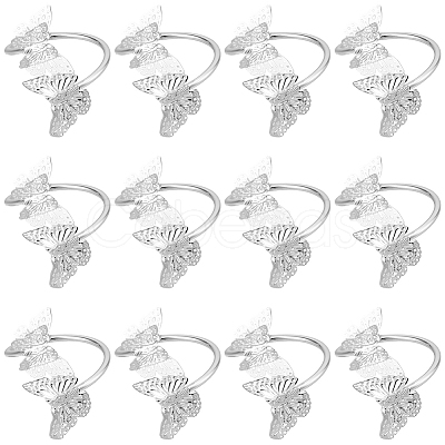 Butterfly Iron Napkin Rings AJEW-WH20070-109S-1