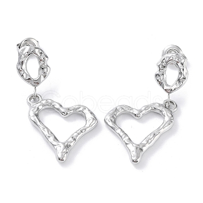 Non-Tarnish 304 Stainless Steel Dangle Stud Earrings EJEW-H115-34P-1