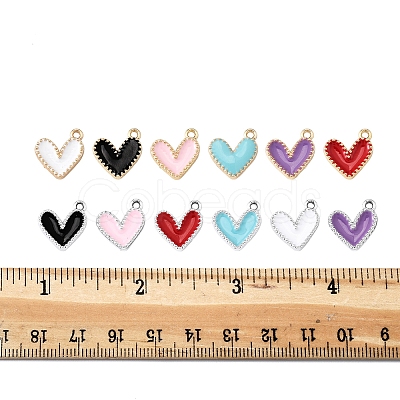24Pcs 12 Colors Rack Plating Alloy Enamel Charms ENAM-FS0002-75-1
