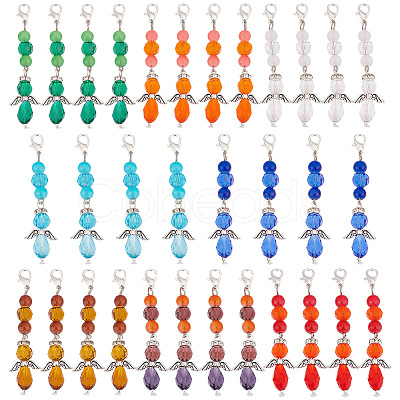Glass Pendant Decorations HJEW-GO00026-1