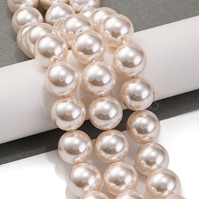 Baking Paint Pearlized Glass Pearl Round Bead Strands PEAR-H019-02E-02-1