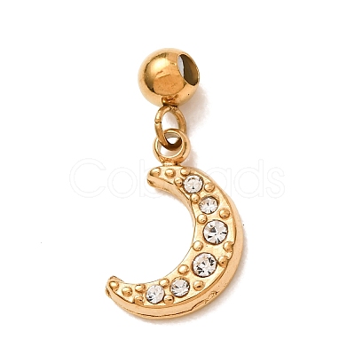 304 Stainless Steel Micro Pave Clear Cubic Zirconia Pendants CU-CBAB6EC-15G-02-1