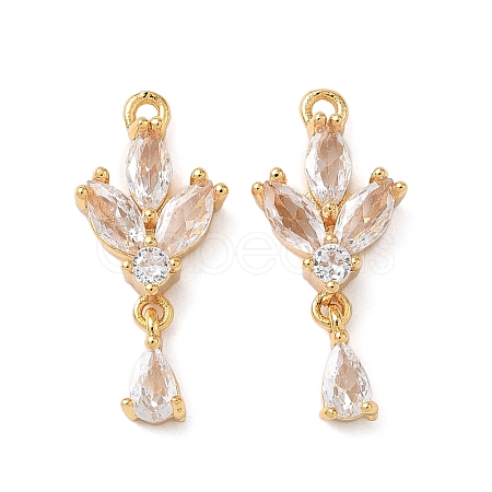 Brass Micro Pave Cubic Zirconia Pendants KK-D024-20G-1