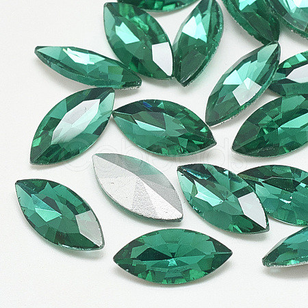 Pointed Back Glass Rhinestone Cabochons RGLA-T083-7x15mm-15-1