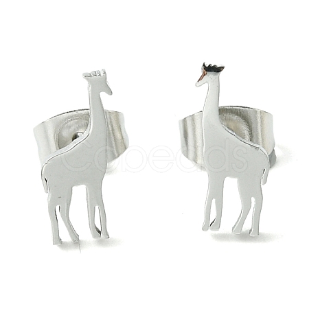 Non-Tarnish Cute Little Animal Theme 304 Stainless Steel Stud Earrings EJEW-B041-04H-P-1