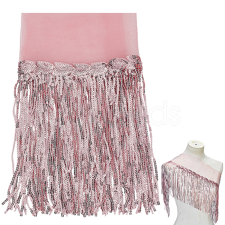 Polyester Tassel Lace Ribbon OCOR-WH0070-175A-1