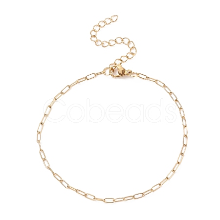 304 Stainless Steel Paperclip Chains Bracelet for Women BJEW-JB08325-1