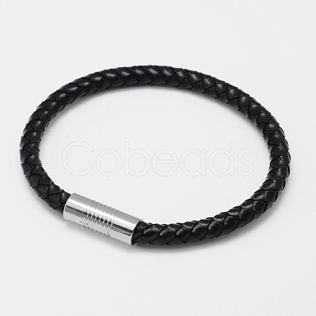 Braided Leather Cord Bracelets BJEW-I199-02-1