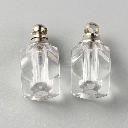 Glass Bottle Locket Pendants GLAA-WH0033-64-1