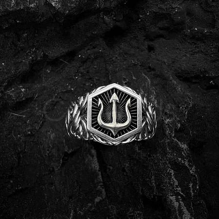 Trident Pattern Alloy Finger Rings for Men FS-WGDDE62-04-1
