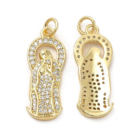 Brass Micro Pave Cubic Zirconia Pendants KK-E068-VB089-1