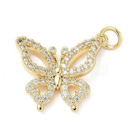 Brass Micro Pave Cubic Zirconia Pendants KK-D357-36G-1