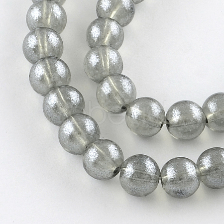 Transparent Spray Painted Glass Bead Strands DGLA-R050-6mm-09-1