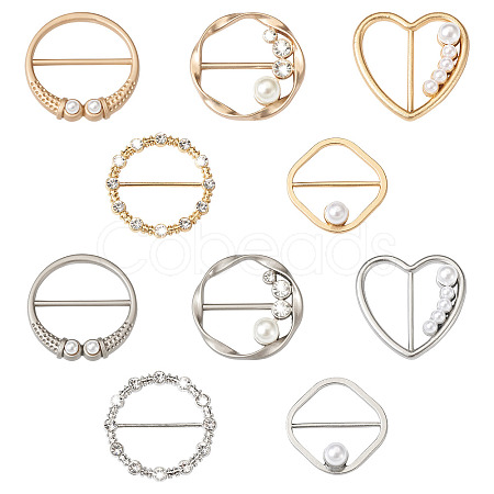 10Pcs 10 Style Alloy Slide Buckles FIND-BY0001-10-1