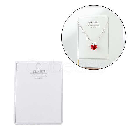 100Pcs Paper Jewelry Necklace Display Cards CDIS-NH0001-01C-1