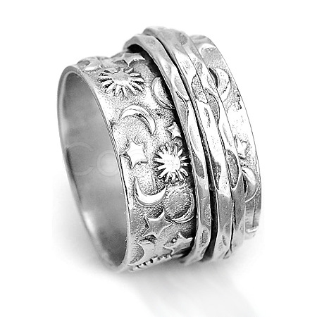 Retro Rotatable 304 Stainless Steel Finger Rings FS-WG84C22-12-1