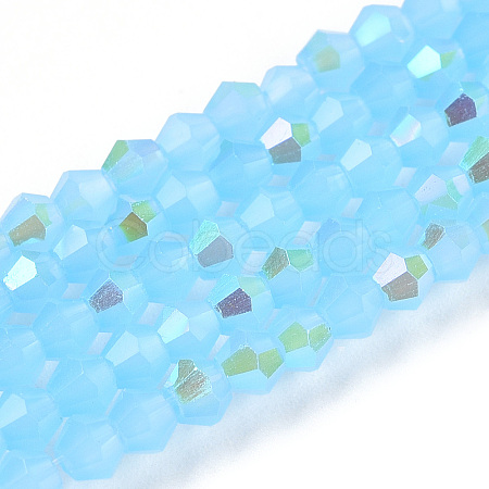 Imitation Jade Electroplate Glass Beads Strands EGLA-A039-J2mm-L03-1