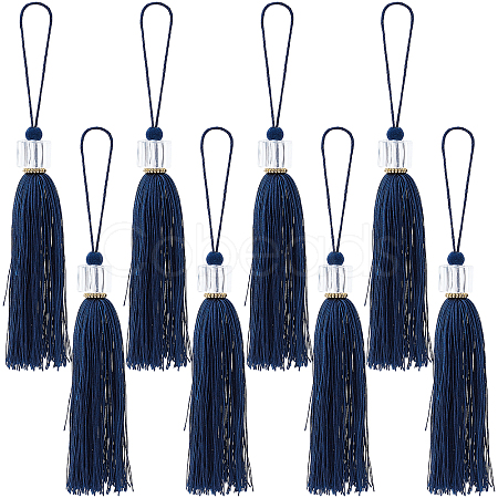 8Pcs Polyester Tassel Pendant Decorations AJEW-GF0004-66C-1