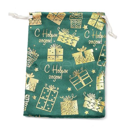 Gold Stamping Christmas Velvet Storage Bags ABAG-Q053-01B-03E-1