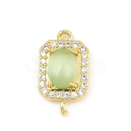 Brass Micro Pave Clear Cubic Zirconia Connector Charms CU-CBAFB7D-04G-02-1