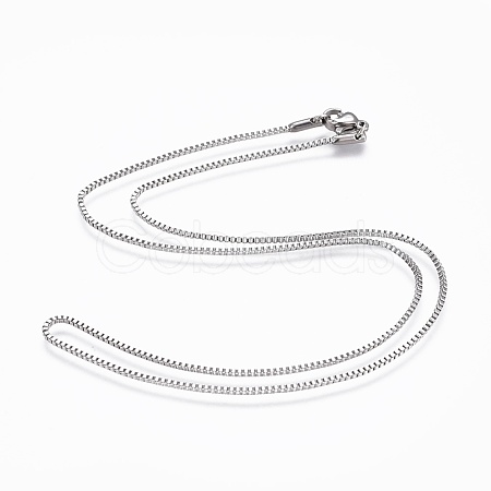 Non-Tarnish 304 Stainless Steel Box Chain Necklaces NJEW-F248-05A-P-1