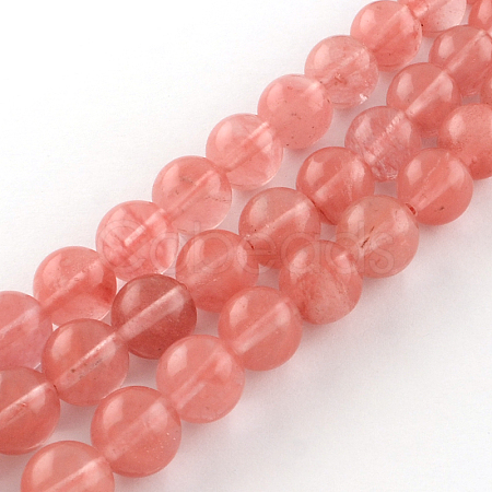 Cherry Quartz Glass Beads Strands G-R342-10mm-16-1