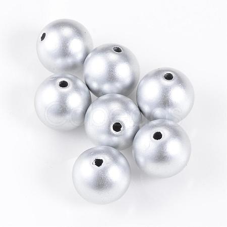 Matte Style Spray Painted Acrylic Beads ACRP-S669-18mm-01-1