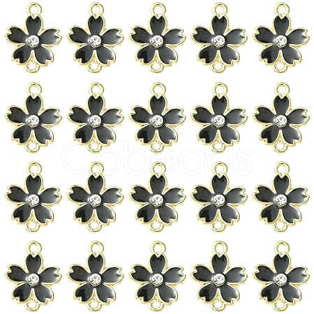 20Pcs Alloy Enamel 5-Petal Flower Connector Charms FIND-YW0009-33E-1