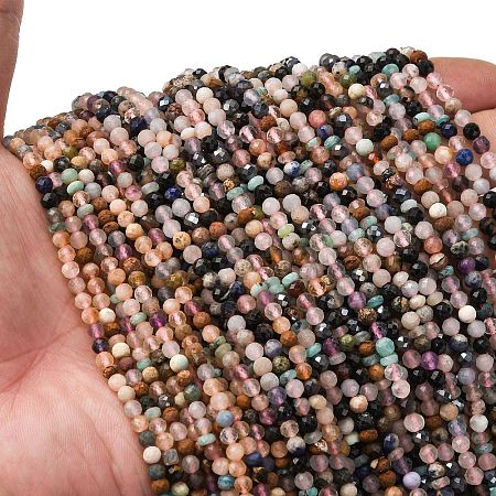 Natural Mixed Gemstone Beads Strands G-RM2025-A43-3mm-1
