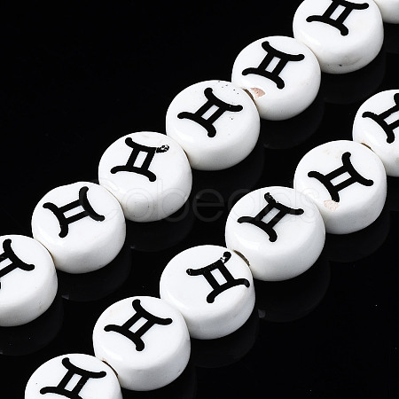 Handmade Porcelain Ceramic Beads Strands PORC-S502-032B-1