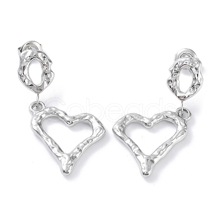 Non-Tarnish 304 Stainless Steel Dangle Stud Earrings EJEW-H115-34P-1