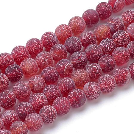 Natural & Dyed Crackle Agate Bead Strands G-T056-6mm-05-1