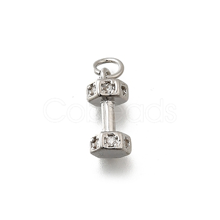 Brass Micro Pave Cubic Zirconia Charms KK-P295-19P-1